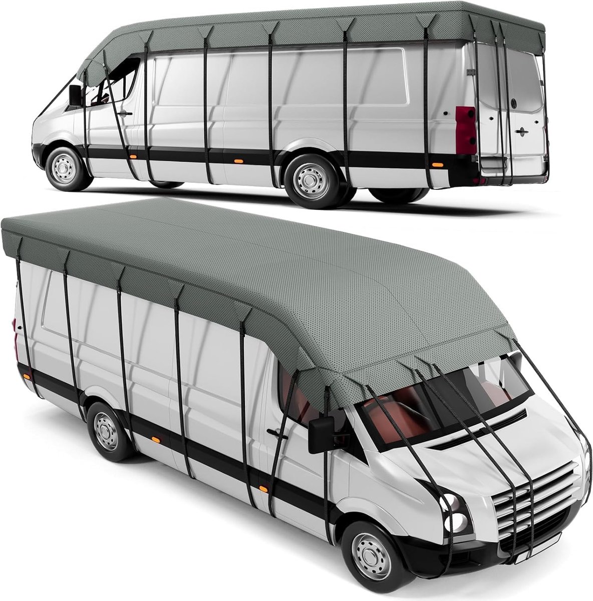 Camper afdekzeil, hoogwaardig dekzeil voor camper, caravan, afdekking beschermt tegen stof en vocht, 6,5 x 3 m