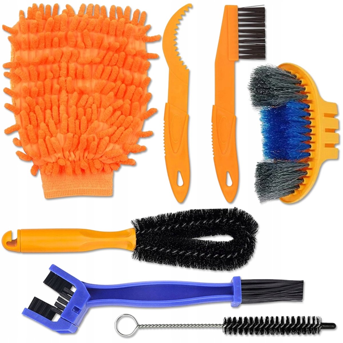 Fietsreinigingsset 7 onderdelen: Borstels, Handschoenen & Accessoires