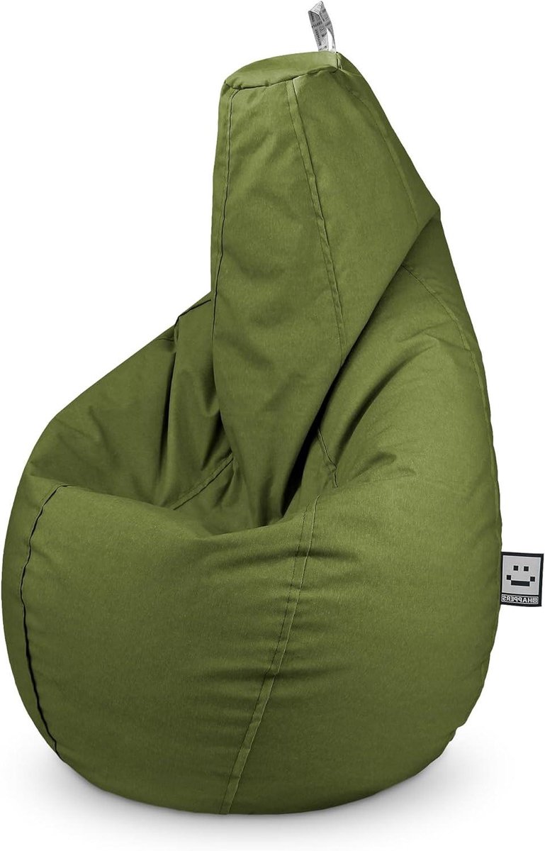 Zitzak Stoel - Comfortabele Poef - Buiten Ontspannen - Waterafstotende Stof - XXL 90x90x135cm - Groen