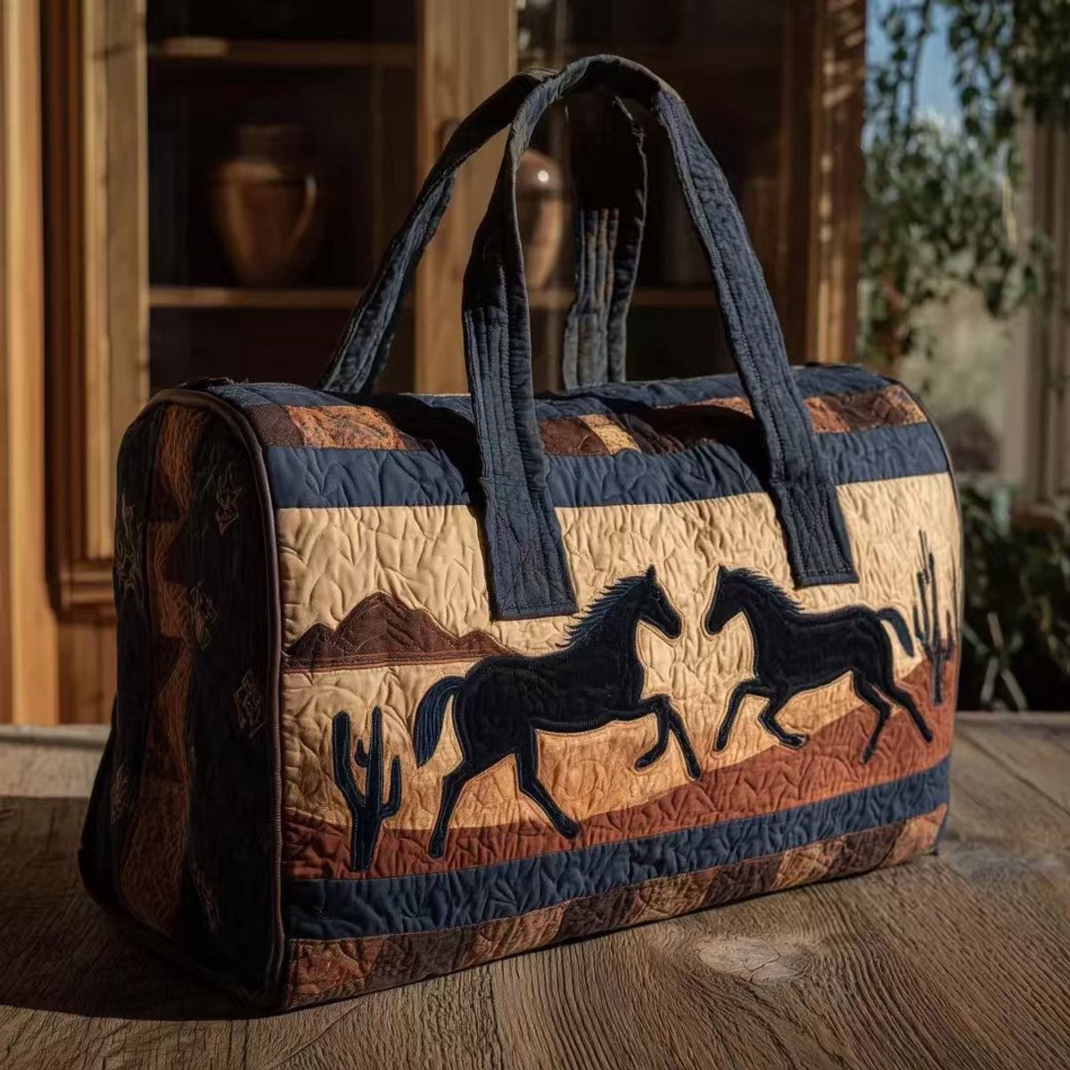 Textielen tas, retro bloemenprint in 3D-stijl, boho-stijl voor reizen en sport, meerkleurig, groot (18 x 9 x 9 inch)，41 modellen