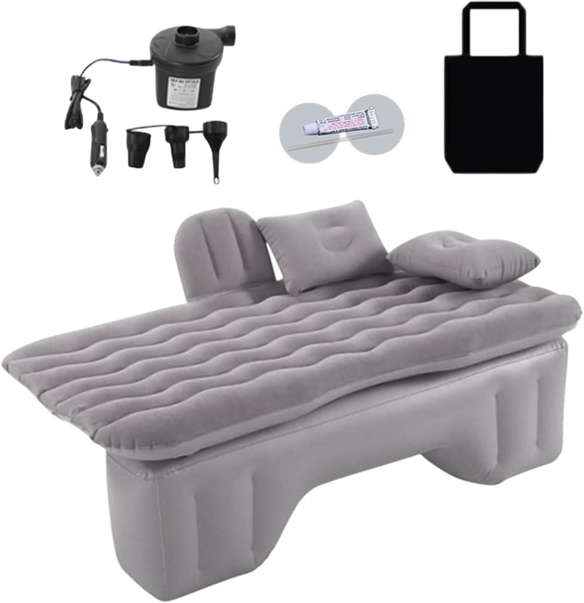 Opblaasbaar Luchtbed - Kampeer Matras - Reizen en Kamperen - Multifunctioneel Bank Ontwerp - 135x70 cm - Grijs