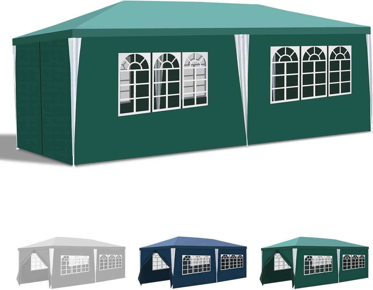 Tuinpaviljoen - Feesttent Partytent - Feestelijke Bijeenkomsten - Waterdicht UV-bestendig - 3 x 6 meter - Groen