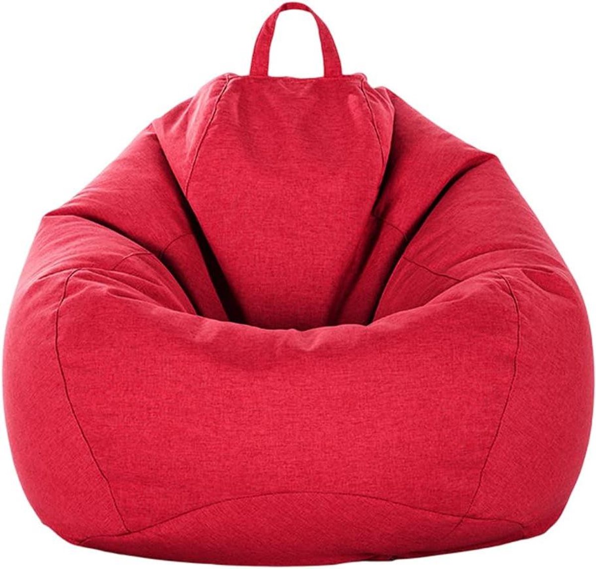 Zitzakhoes Zonder Vulling - Luie Stoelhoes - Ontspannen Zitten - Wasbaar Katoen Linnen - 80x90cm - Watermeloen Rood