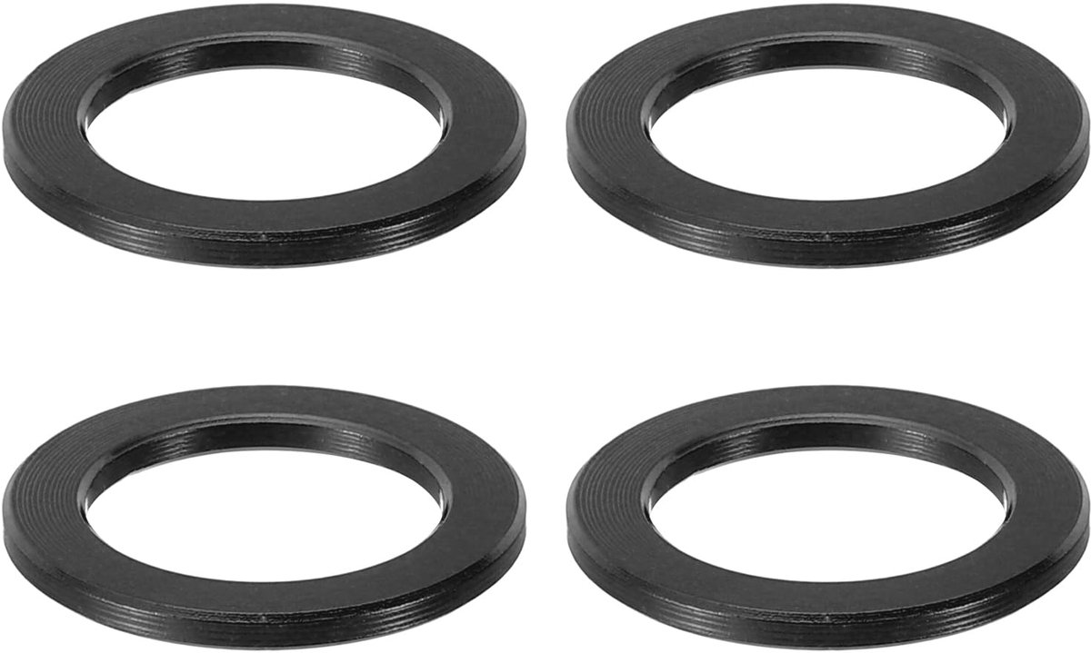 M12 Aluminium afstandhouder, 4 stuks metalen afstandhouders aluminium 12,2 mm ID x 18 mm OD x 1,5 mm L aluminium afstandhouder schroef afstandhouder ronde voor 1/2" of M12 schroefbout, zw