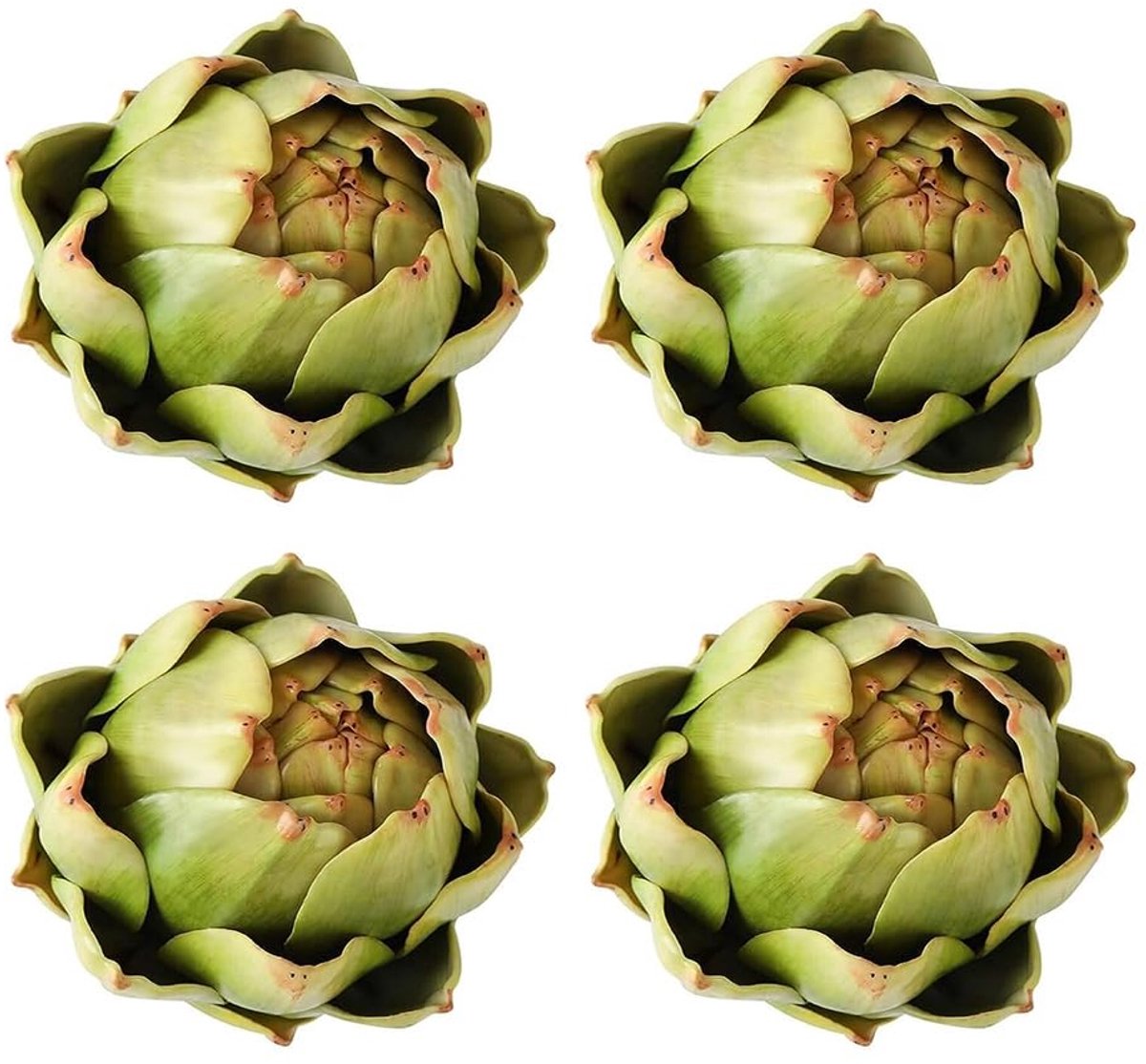 4 stuks kunstartisjokken, groenten en vruchten voor thuis, bruiloft, tafeldecoratie (groen), duurzaam, goed afgewerkt