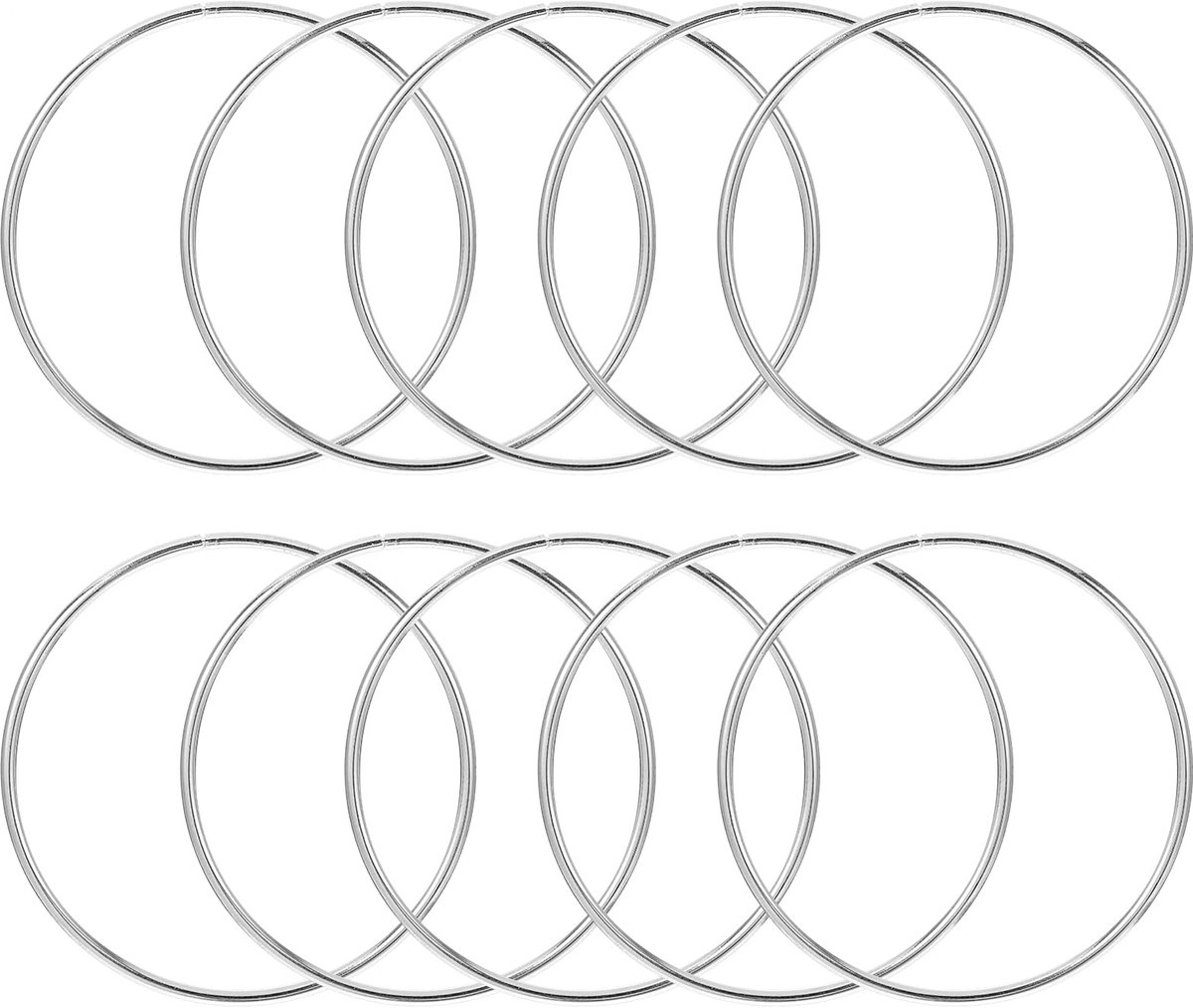 Metalen ringen voor ambacht, zilveren hoepels bloemen macramé hoepels ringen voor het maken van bruiloftskrans decor, dromenvanger en doe-het-zelf middelpunt muur opknoping ambacht (zilver