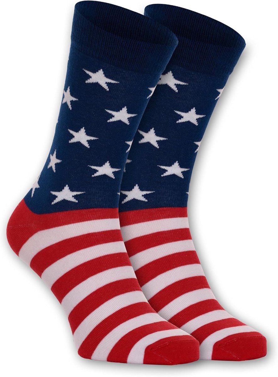 Country-themasokken, made in EU, Amerikaanse vlag, L