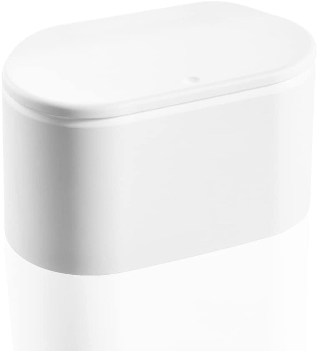 Afvalemmer, kleine vuilnisemmer, kantoor, prullenmand met deksel, voor badkamer, keuken, kantoor, draagbare handgreep, afvalbak, wit