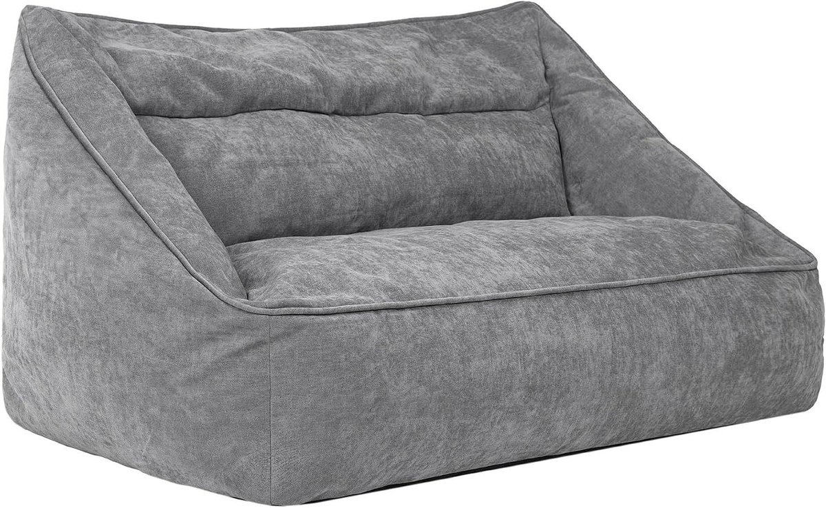 Zitzak Sofa - Zitbank - Ontspannen Zitten - Luxe Chenille Stof - 93 x 160 x 70 cm - Grijs