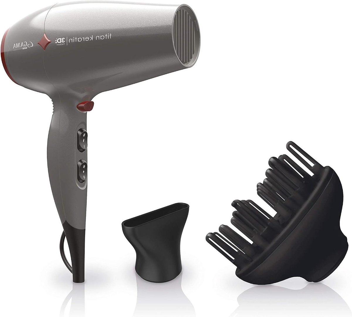 Professionele Haardroger - Föhn - Haar Styling - Keratine Bescherming - 25 x 5 x 25 cm - Grijs