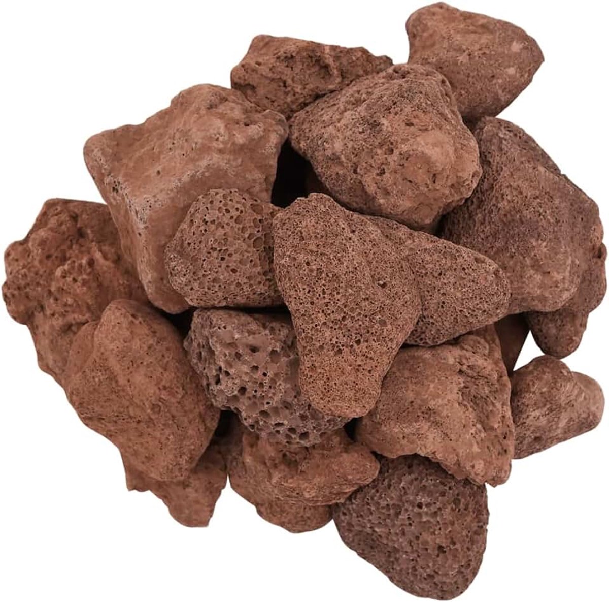 Model3217179 Vulkaansteen, aquariumdecoratie, 5-8 cm, natuurlijk biologisch filter, 25 kg, rood