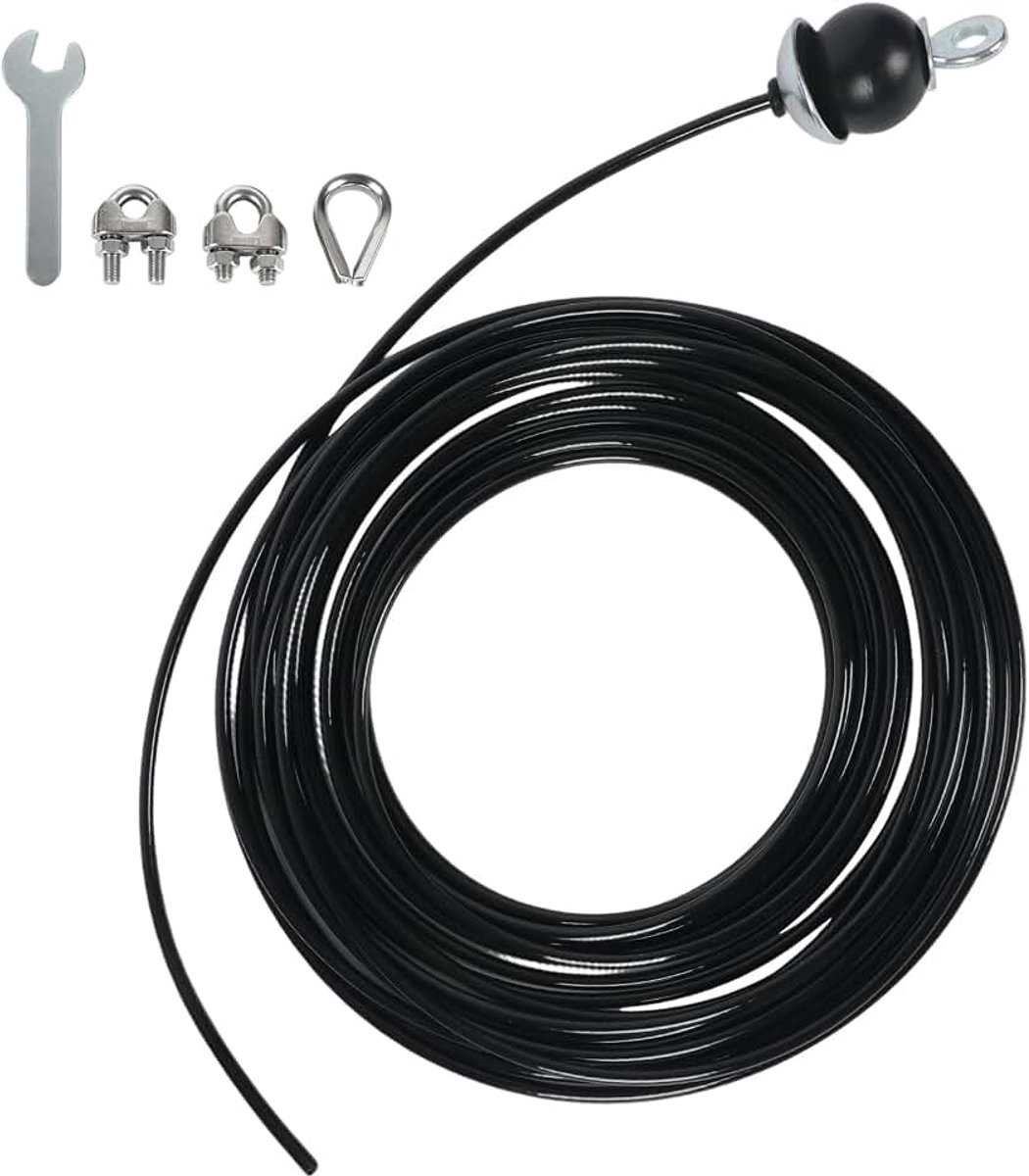 Kabelrol voor fitnessstudio, 10 m x 5 mm, stalen kabel voor fitness en accessoires in de sportschool, robuust reservetouw voor katrolmachine, triceps- en rugtraining