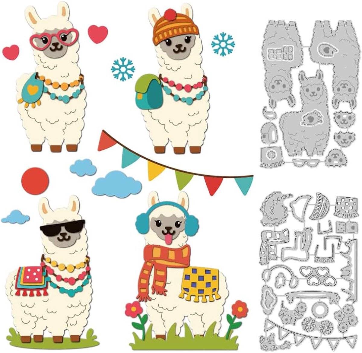 Alpaca snijvormen kaarten maken sjabloon koolstofstaal snijvormen kaart scrapbooking reliëf sjablonen sjablonen voor wenskaarten knutselpapier verjaardagsuitnodiging
