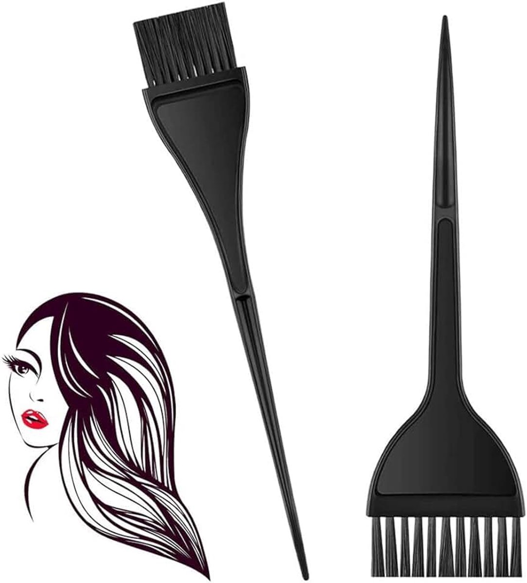 Haarkleurborstels, MCSQK 2 stuks haarkleurborstel, haarverfborstels haarkleurgereedschap set, haarkleurgereedschap set, haarkleurapplicator kit voor haar, kappers, kleurbleekmiddel, doe-het-zelf