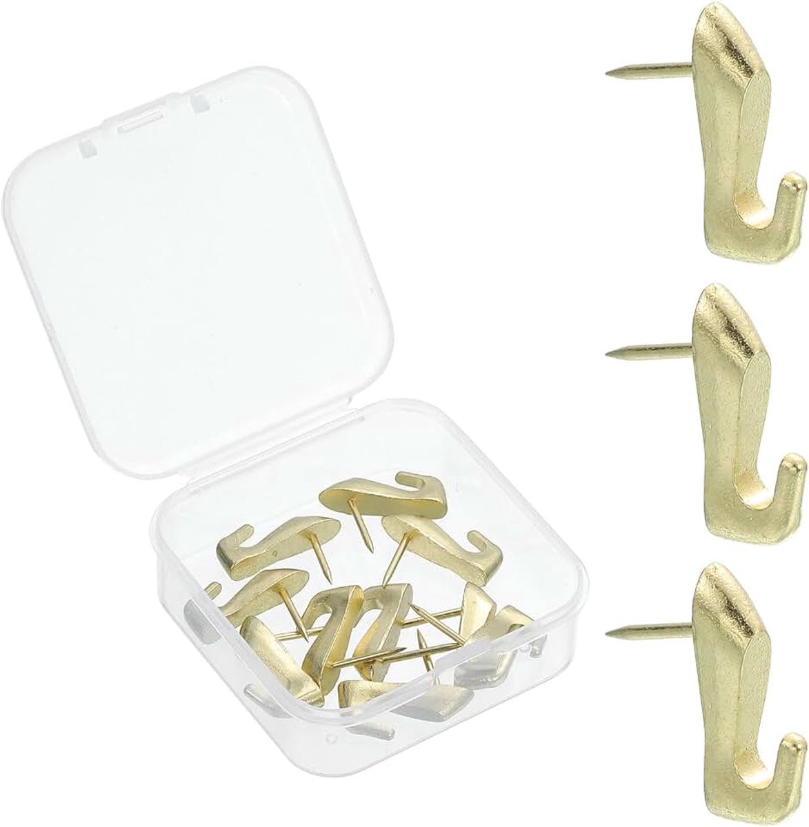 10 stk. Push Pin Fotohaken, Zinklegering Fotoophanging spijkers Punaishaken met spijkers voor Muur Houten Plaat Goud