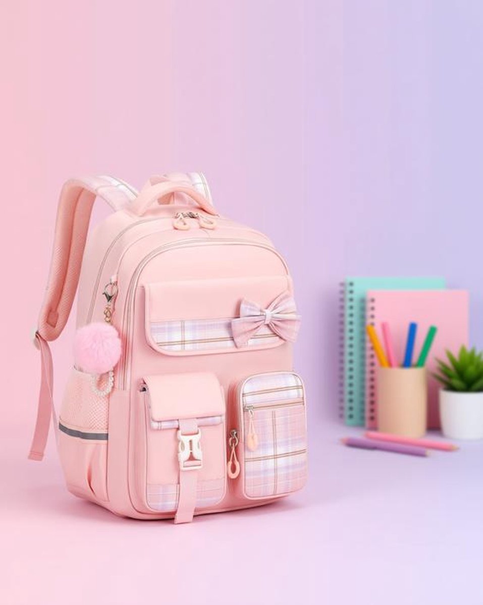 Schoolrugzak voor meisjes, waterdichte rugzak met ruime indeling en laptopvak, geschikt voor 9-16 jaar