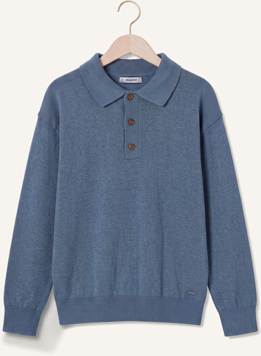 MAYORAL L/s Knit Polo Truien & Vesten Jongens - Sweater - Hoodie - Vest- Blauw - Maat 104