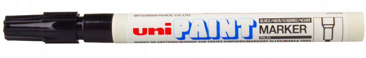 Uni PX-21 Oliebasis Marker Zwart - Keramiek, Metaal, Rubber