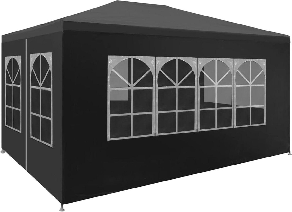 Tuinfeest Tent - Partytent Gazebo - Buiten Ontspannen - UV Waterbestendig - 3 x 4 Meter - Antraciet