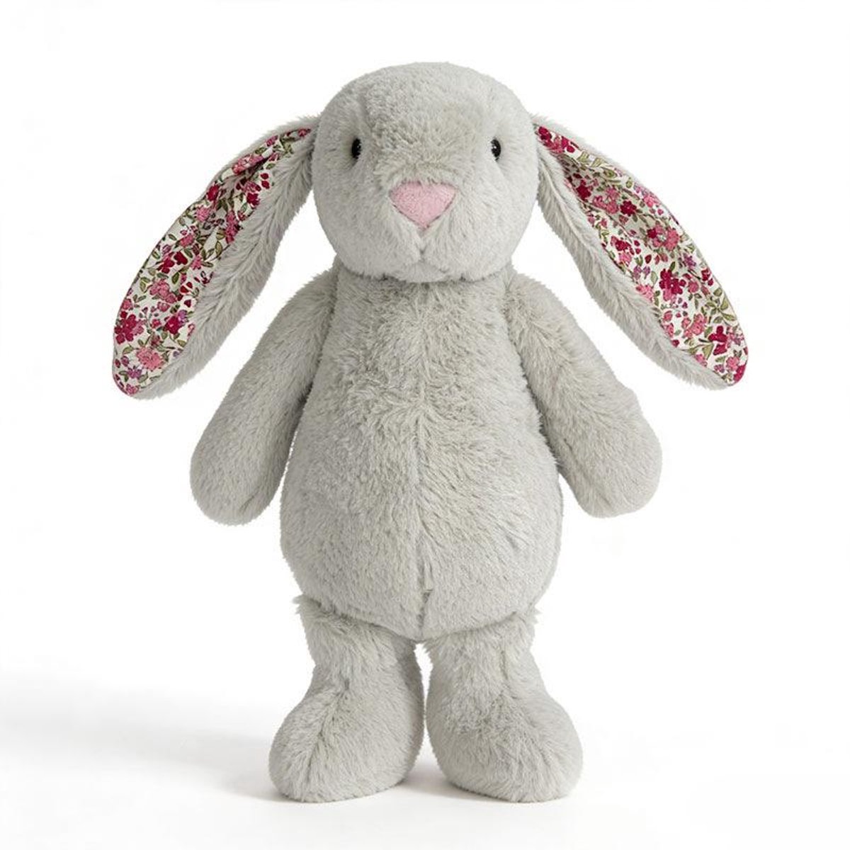 Casalora Pluche Knuffels – Konijn Knuffel 20 cm – Knuffel Met Bloemenoren Kawaii Design Zacht Knuffeldier – Grijs