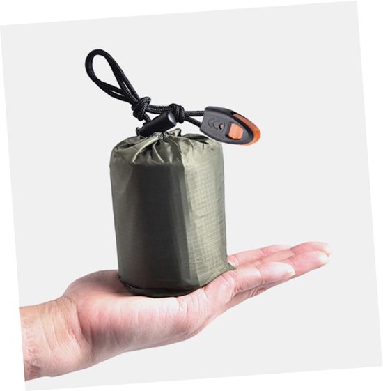Nood Slaapzak - Warmhouddeken Bivakzak - Kamperen Outdoor - Lichtgewicht Compact - 200x90cm - Groen — afbeelding 3