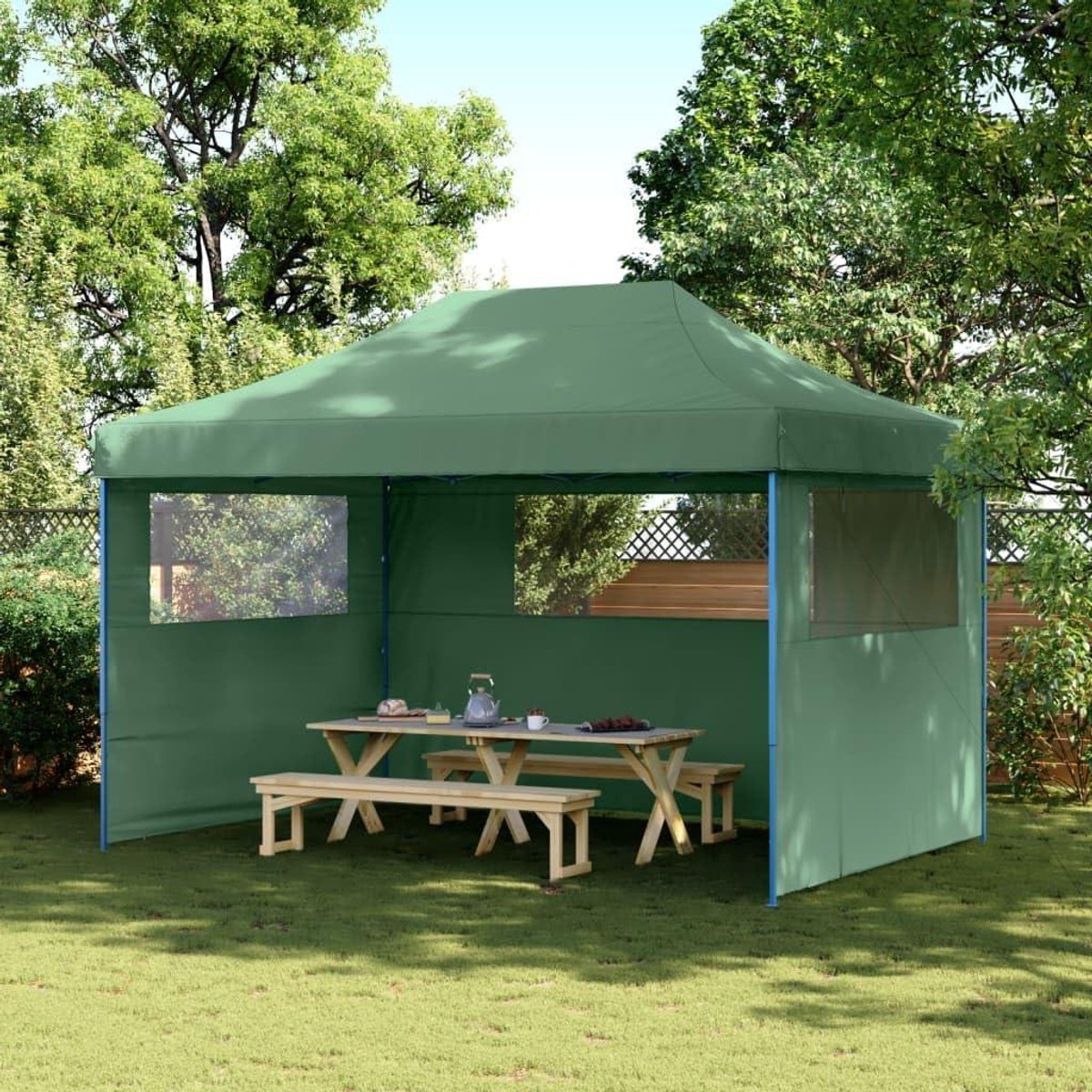 Opvouwbare Partytent - Pop-up Paviljoen - Feestelijke Bijeenkomsten - Snel Opzetbaar Design - 3x4 Meter - Groen