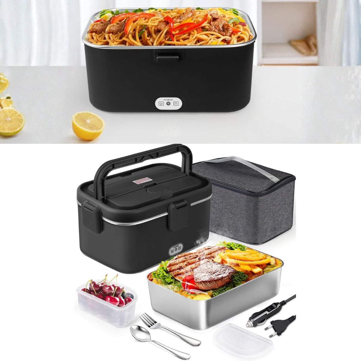Zavio® Elektrische Lunchbox - Verwarmbare Voedselcontainer - Warm Eten Onderwe
