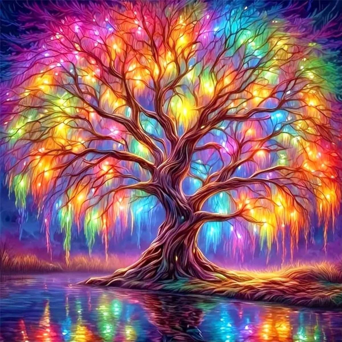 Casalora Diamond Painting Volwassenen & Kinderen - Pakket Volledig - Verlichte Boom - 30x40cm
