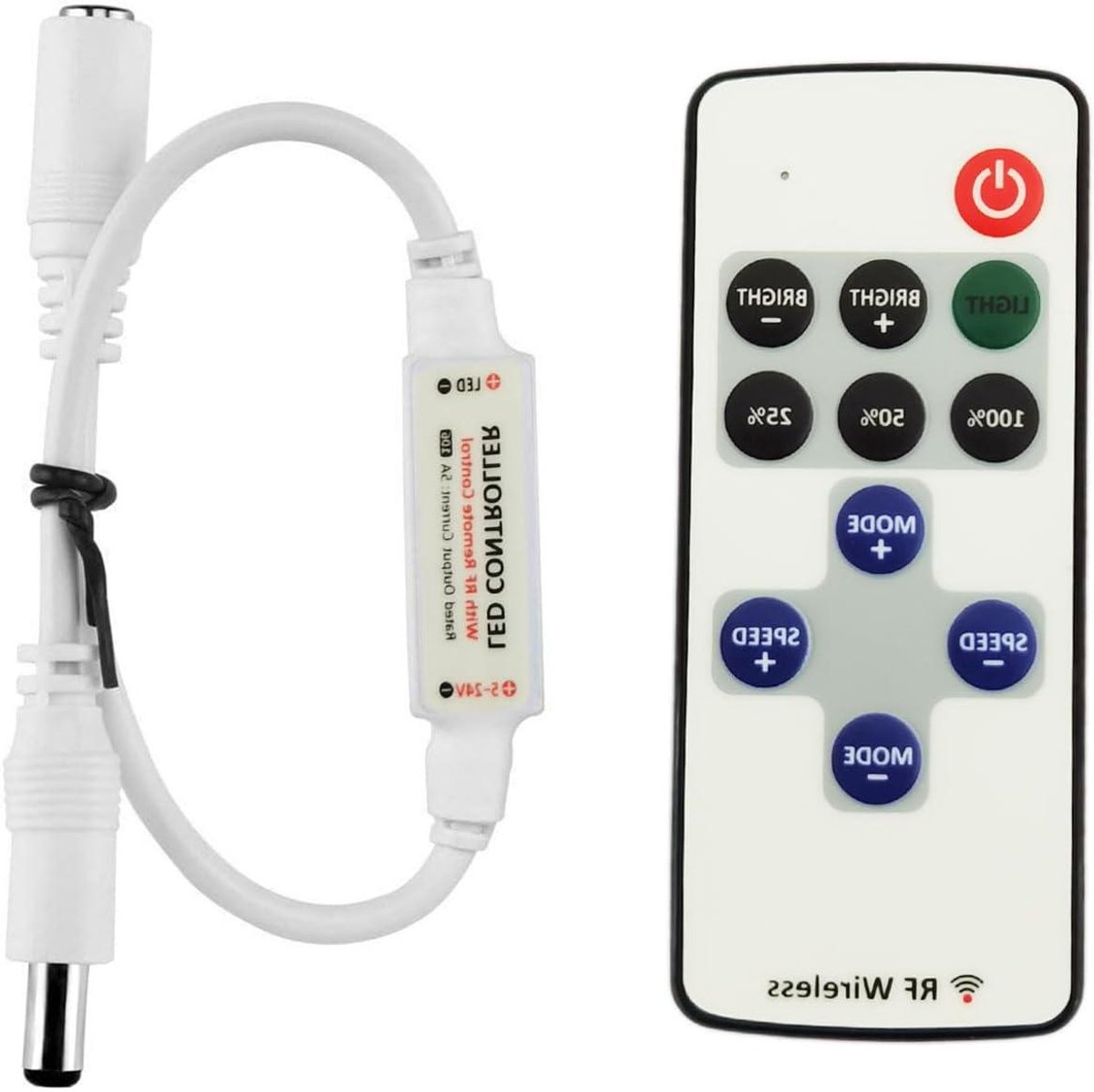 LED Strip Controller - RF Dimmer - Verlichting Instellen - Draadloze Bediening - 5A - Zwart