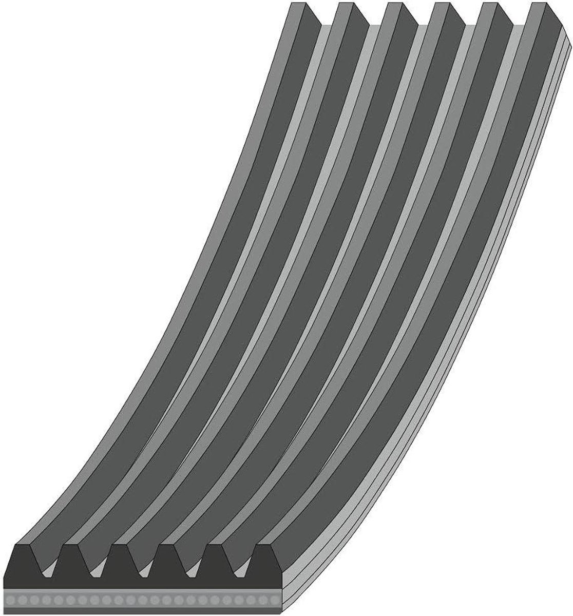 Aandrijfriem - Ribbenriem Keerkoppeling - Auto Onderhoud - EPDM Rubber - 1210mm - Zwart