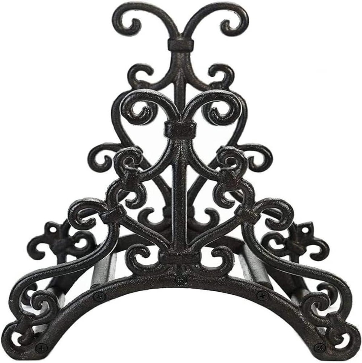 Gietijzeren Slanghouder - Waterslangrek Tuin - Opbergen Tuinslang - Decoratief Wandrek - N.v.t. - Zwart