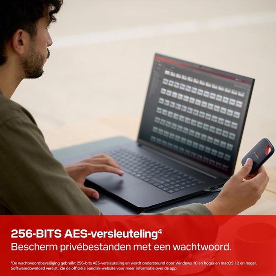Externe SSD - Opslagstation - Snelle Data Transfer - Water- en Stofbestendig - 1TB Opslag - Zwart — afbeelding 2