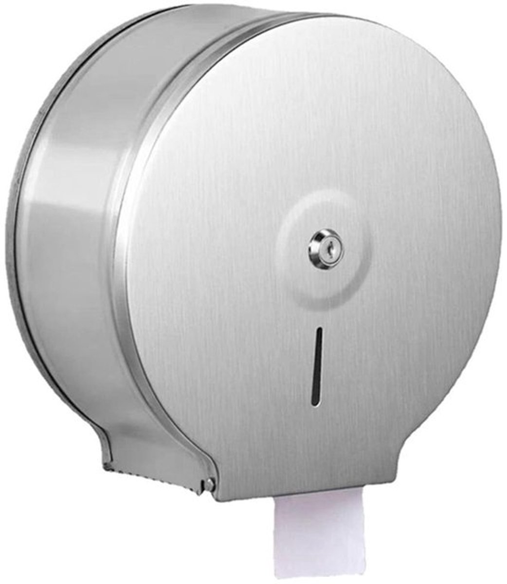 Toiletpapierdispenser Roestvrij staal - rolhouder - Wandmontage - Veiligheidsslot - Hygiëne - Kostenbesparend - Toiletrolhouder