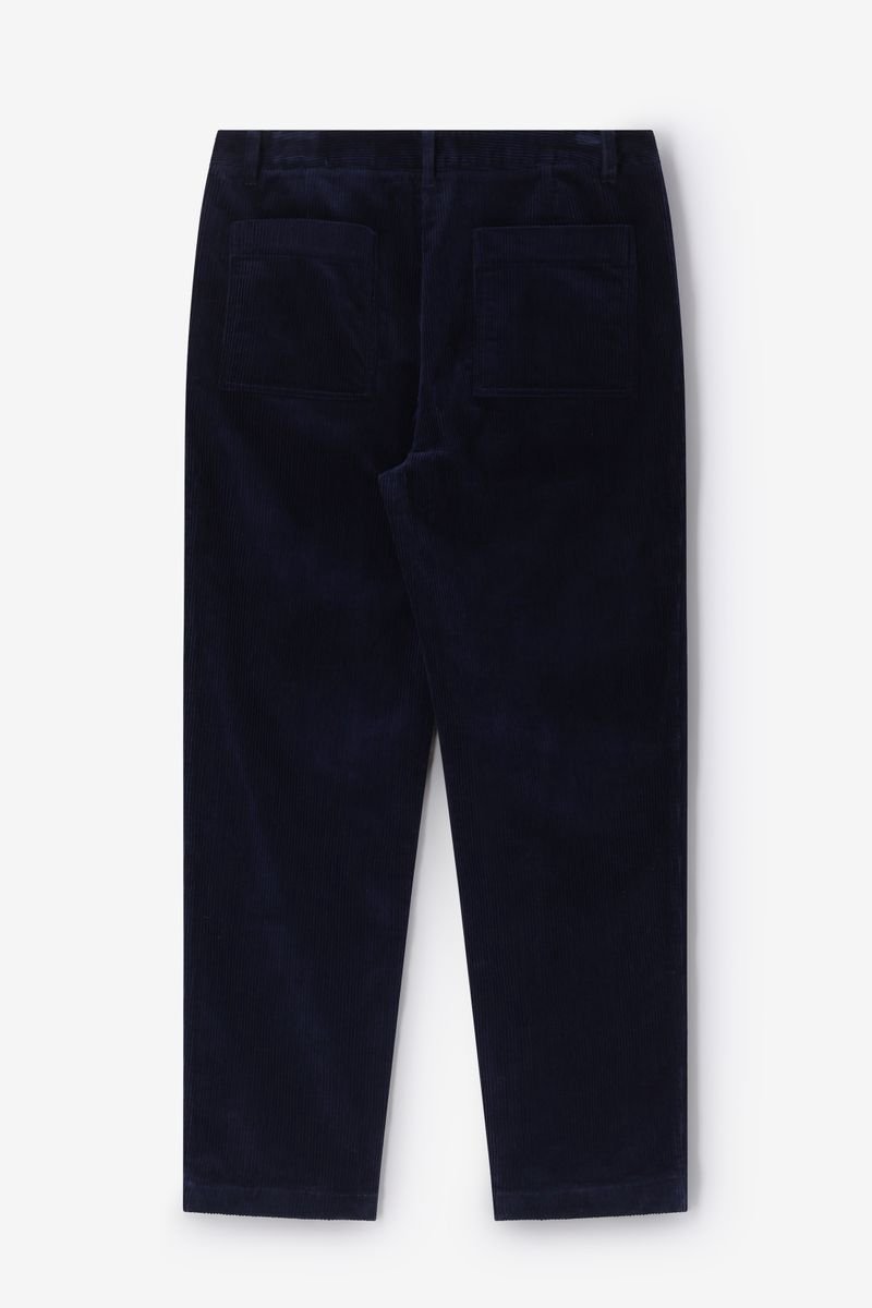 Sissy-Boy - Donkerblauwe corduroy mid-rise broek