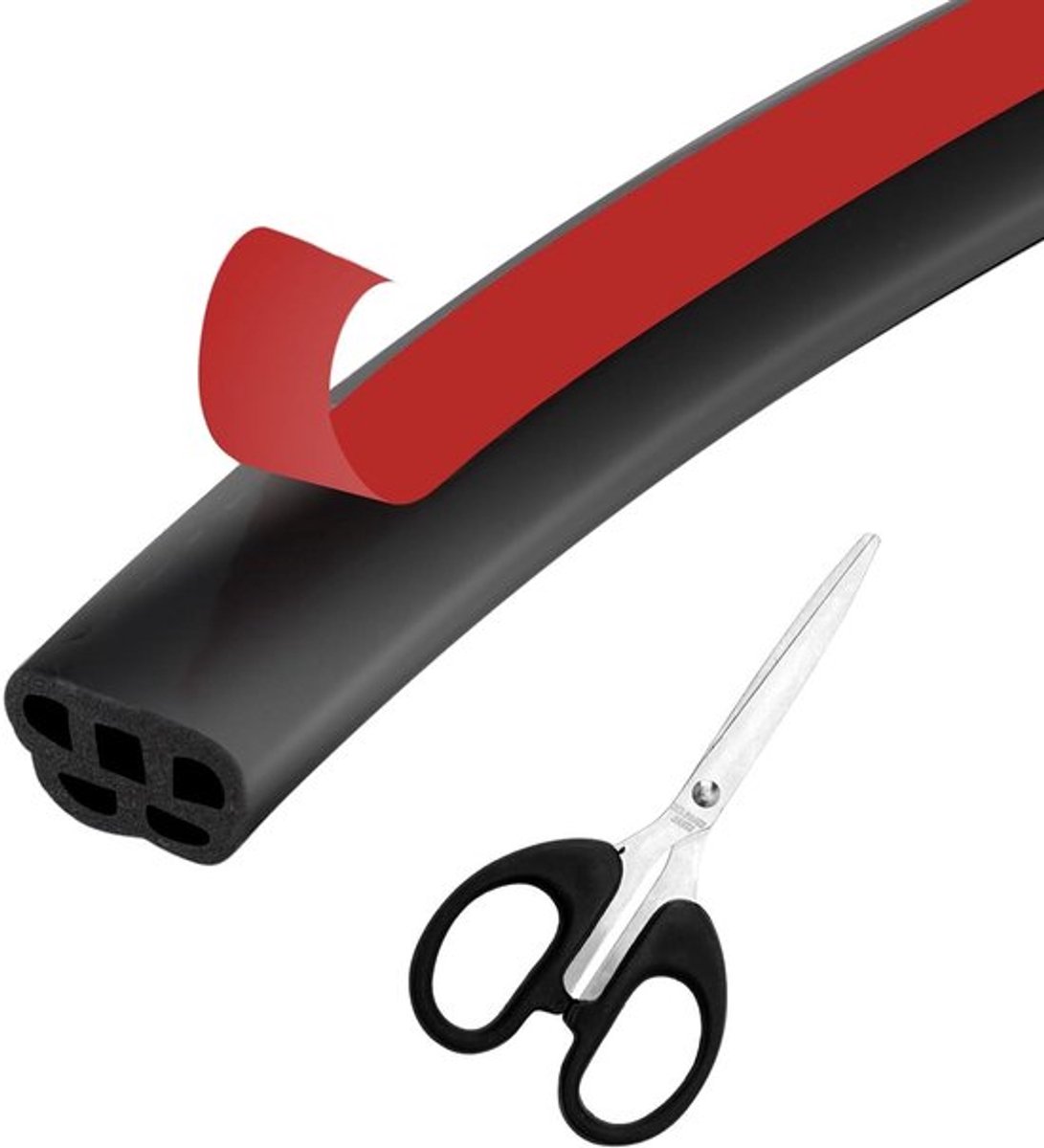 Zelfklevende Deurafdichting Set - 5 Meter - Flexibele Rubberen Afdichting - Geluidsisolatie & Randbescherming