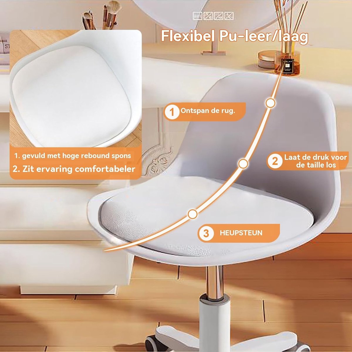 Bureau Stoel - Thuiswerk Stoel thumbnail 6