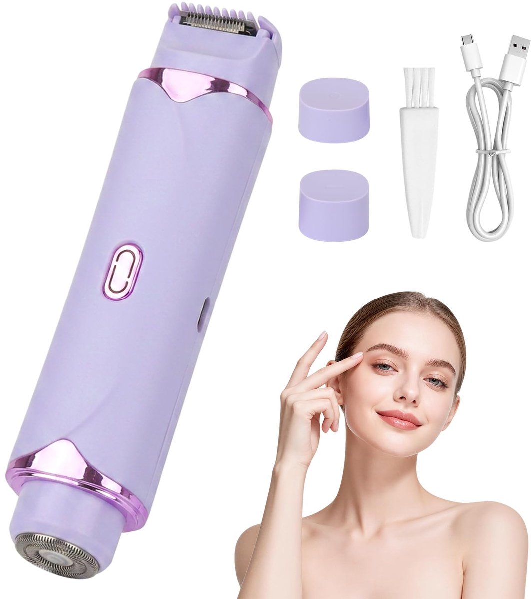 Elektrisch Scheerapparaat Dames - Dubbele Kop - 2-in-1 Functie - Voor een Zijdeglad Resultaat - SnelShoppen