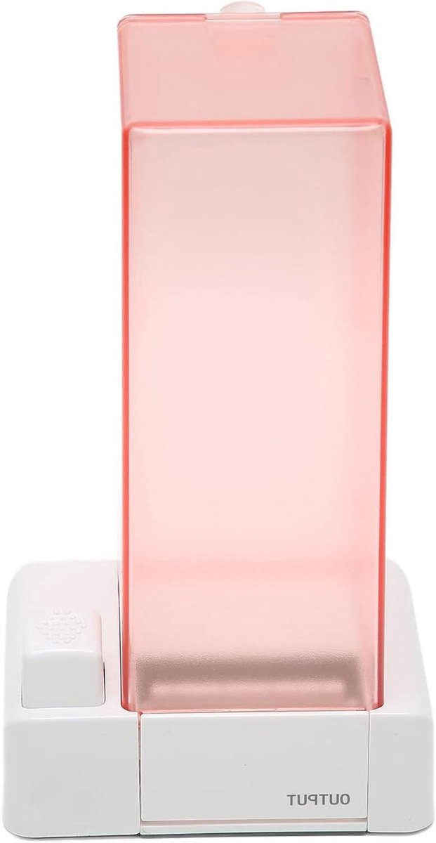 Automatische Wattenschijfhouder - Opbergdoos Wattenpads - Hygiënisch Gebruik - Antislip Bodem - 18 x 10 x 8 cm - Transparant Roze