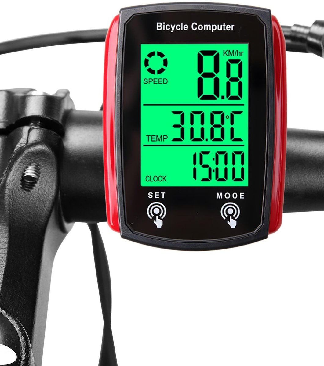 Fietscomputer 19 functies - IP54 waterdicht - LCD-achtergrondverlichting - automatische start/stop - SnelShoppen
