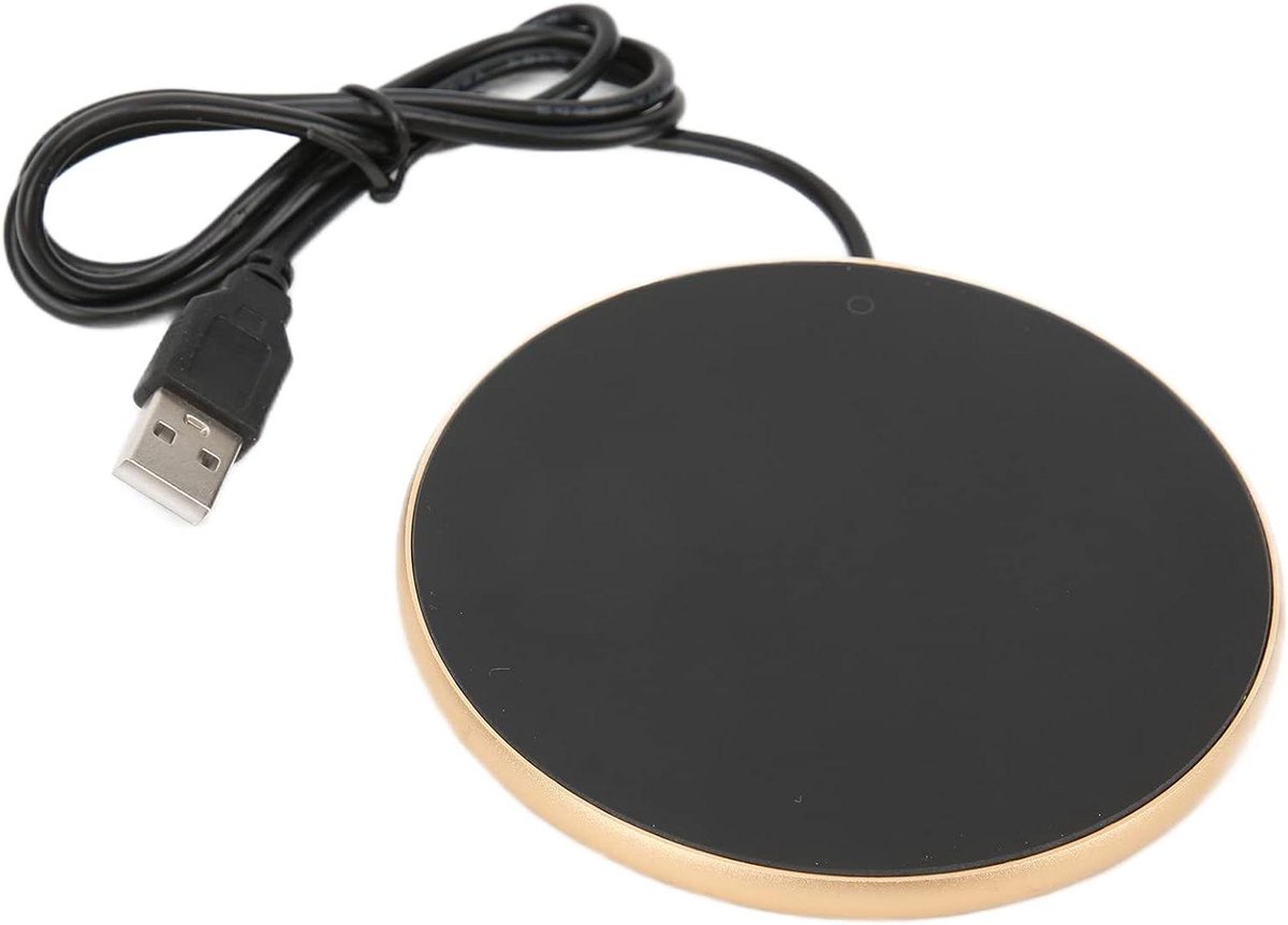 Elektrische Onderzetter - Bekerwarmer Mokwarmer - Dranken Warm Houden - Automatische Uitschakeling - 10 cm Diameter - Goud