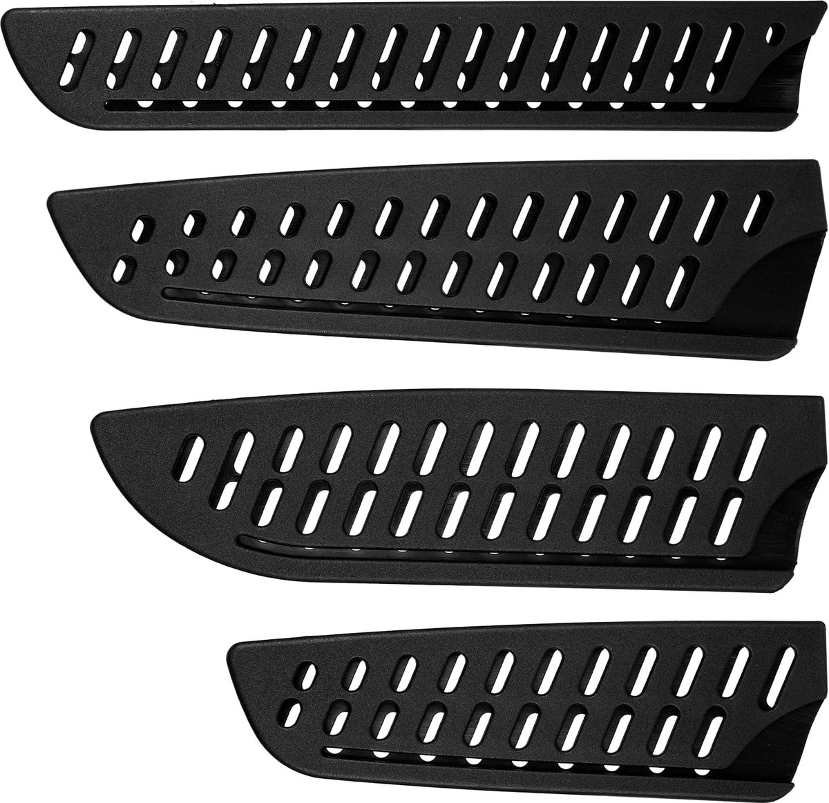 4 stuks universele messenbescherming, kunststof messen, beschermhoes, hol design, lemmetbescherming, ademend messenschede voor fruitmes, keukenmessen (zwart)