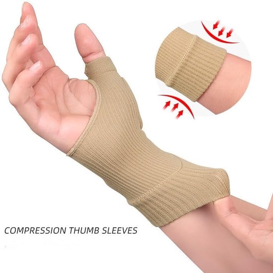 1 paar pols- en duimcompressiehandschoenen, vingerloze artritis handschoenen, artrose handbandage voor tendinitis — afbeelding 2