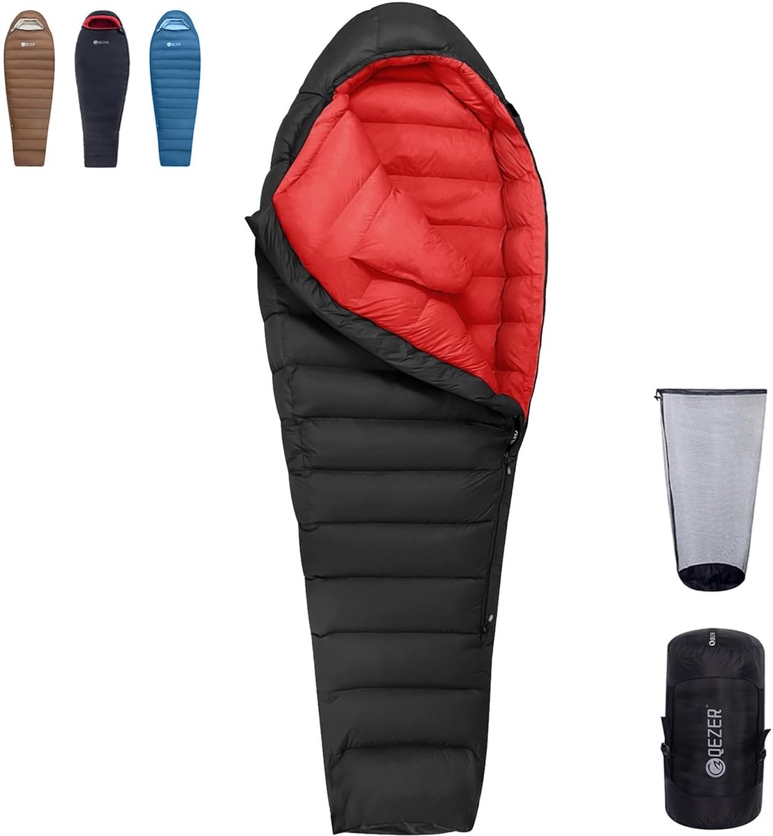 Slaapzak 820 g - 660 fp dons - 4 seizoenen - ideaal voor camping en trekking - SnelShoppen