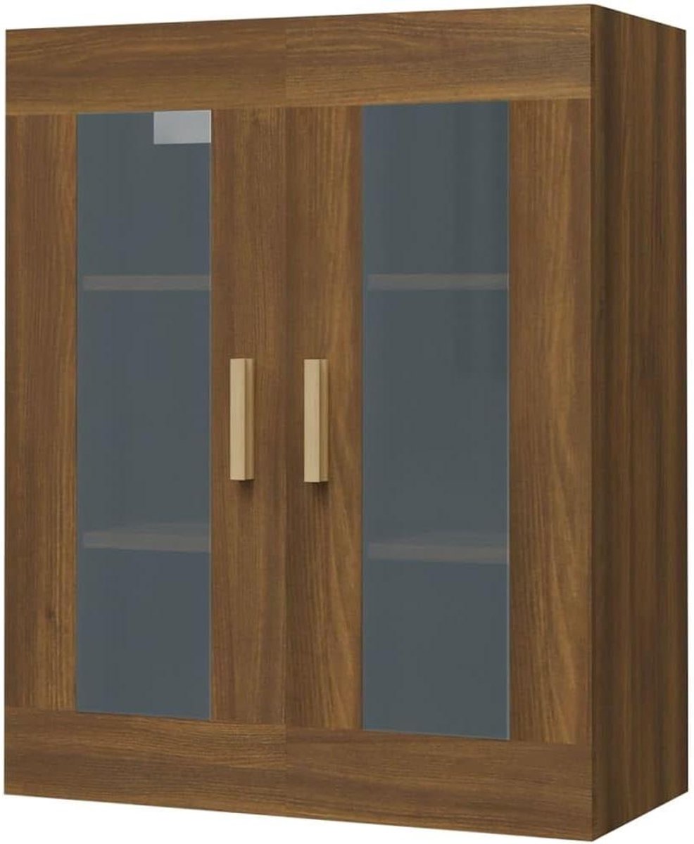 Hangkast Eikenlook - Wandkast - Keuken Opbergen - Vochtbestendig Materiaal - 69.5 x 34 x 90 cm - Bruin Eiken