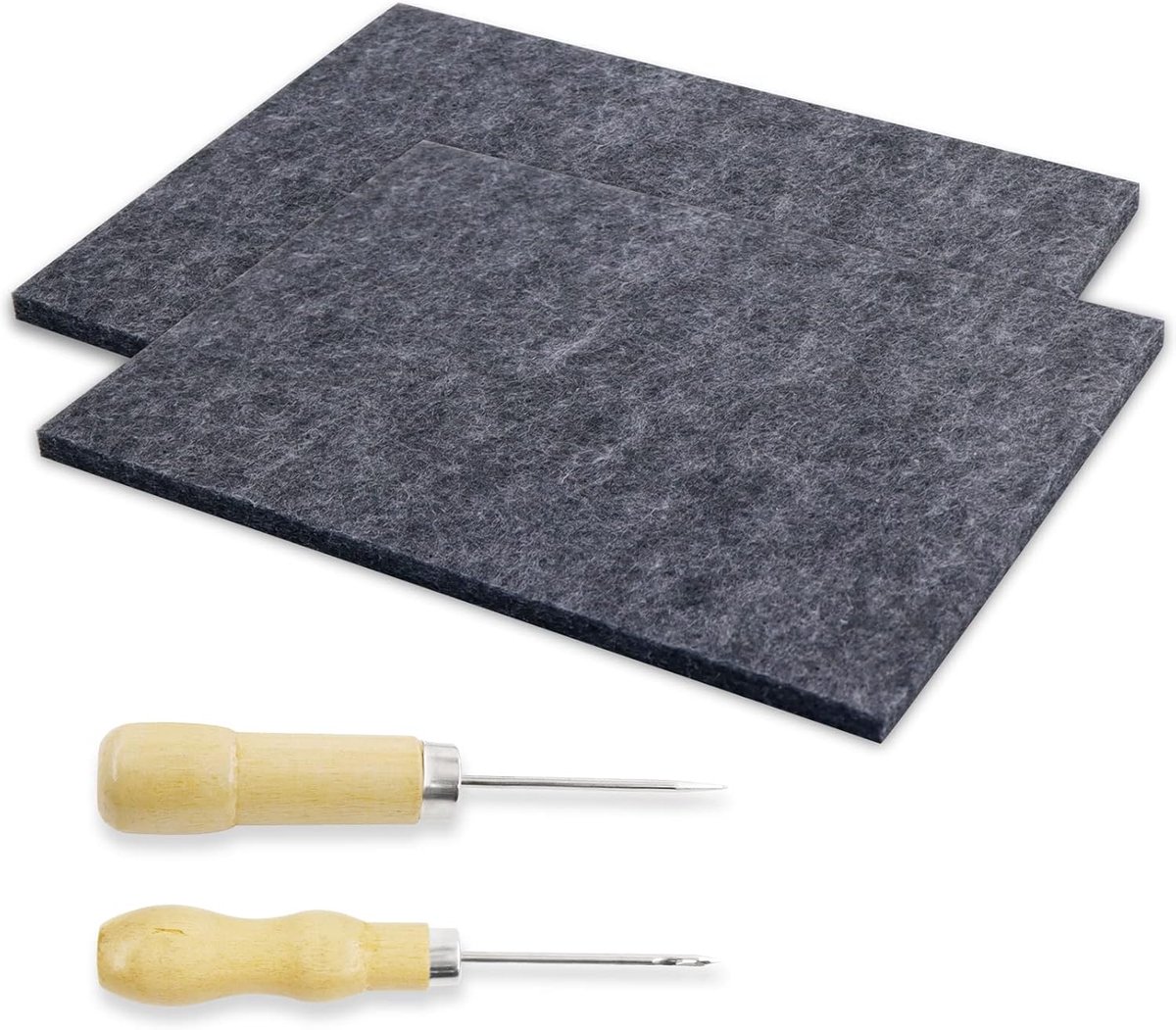 2-delige priknaaldenset, 2 priknaalden + 2 prikvilt, priknaaldenset voor kinderen, prik prikset, prikset voor kinderen, knutselspullen voor kinderen en volwassenen | 2 x ponsen + 2 x vilten pads