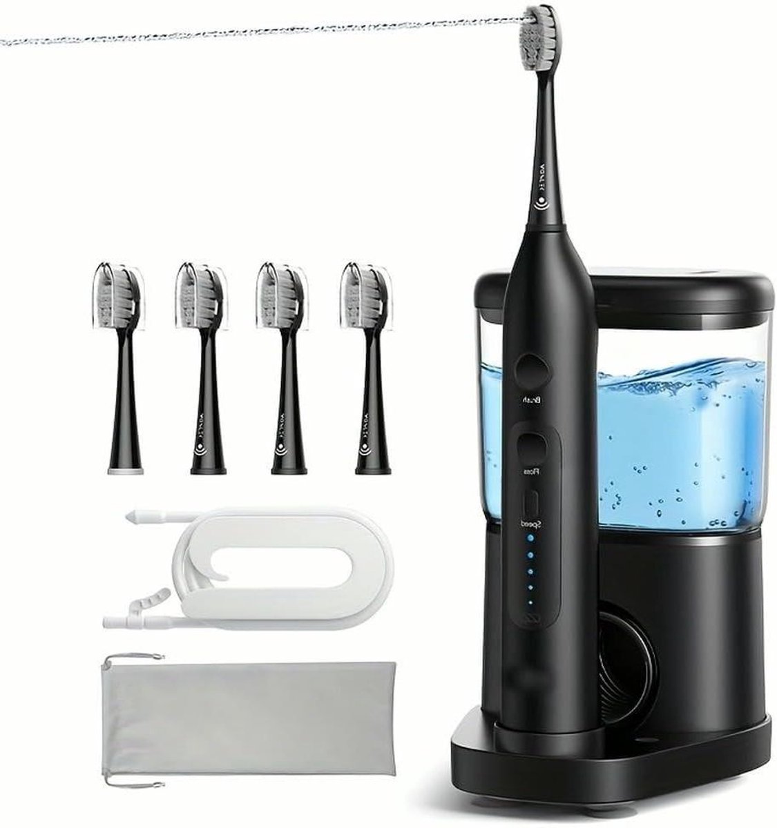 Elektrische Tandenreiniger - Waterflosser Monddouche - Mondhygiëne Verbeteren - Hogedruk Waterstraal - Draagbaar Ontwerp - Zwart