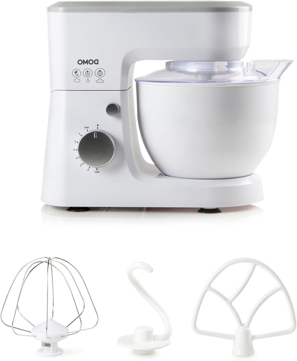 Keukenmachine - Mixer Kom - Bakken Maken - Volledig Metalen Aandrijving - 4 L Kom - Wit Zilver