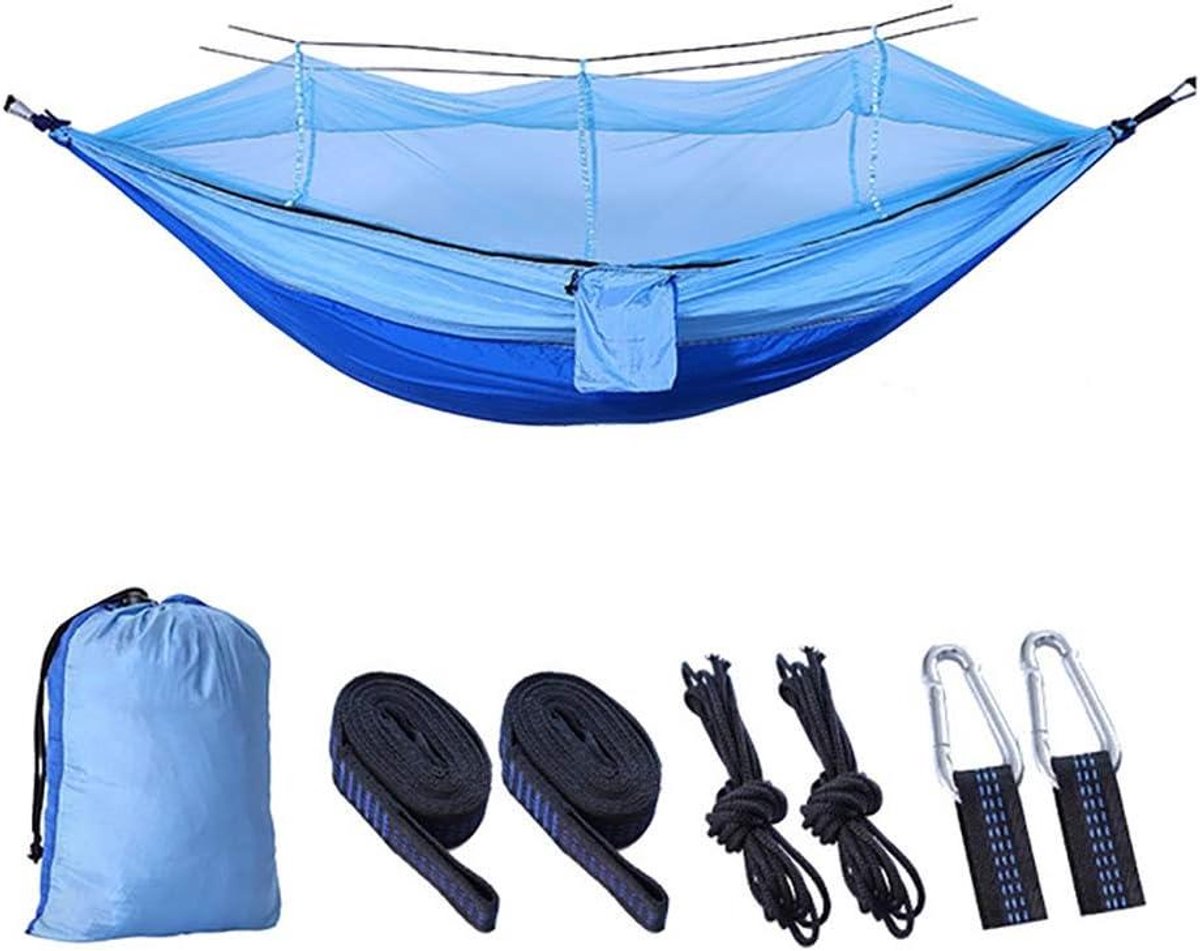 Outdoor Hangmat - Kampeerhangmat Reishangmat - Ontspannen Buiten - Met Klamboe - 260x140cm - Groen