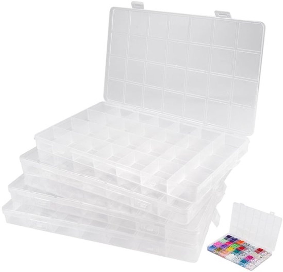 Opbergdoos Stof- en Vochtbestendig - Kleine Opbergdoos met 28 Vakken - Sieradenorganisator - Sorteerdozen voor Kralen - Ideaal voor Knutselen - Sieradenbox