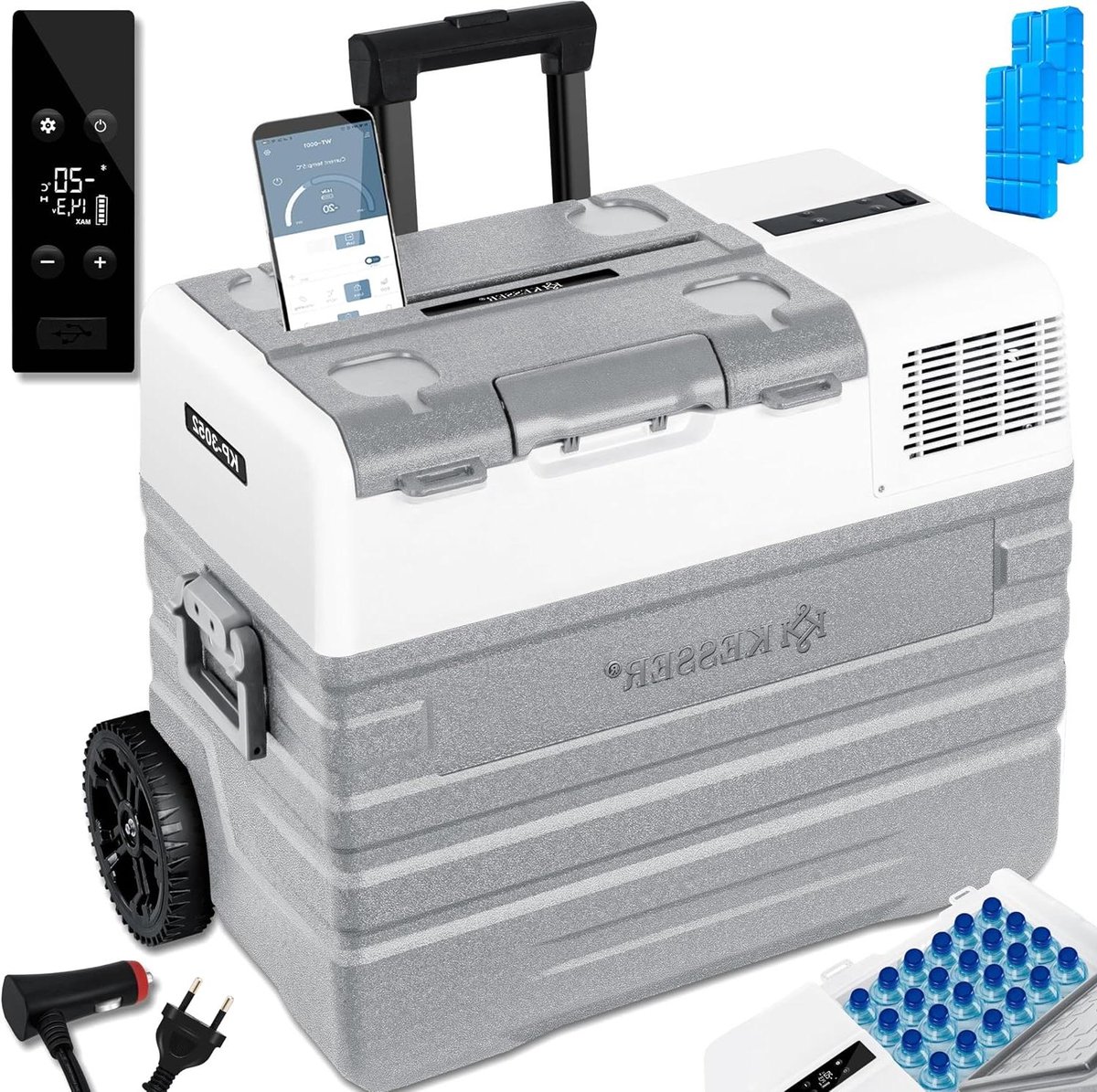 Compressor Koelbox - Elektrische Frigobox - Reizen en Camping - APP-bediening - 52L Volume - Grijs